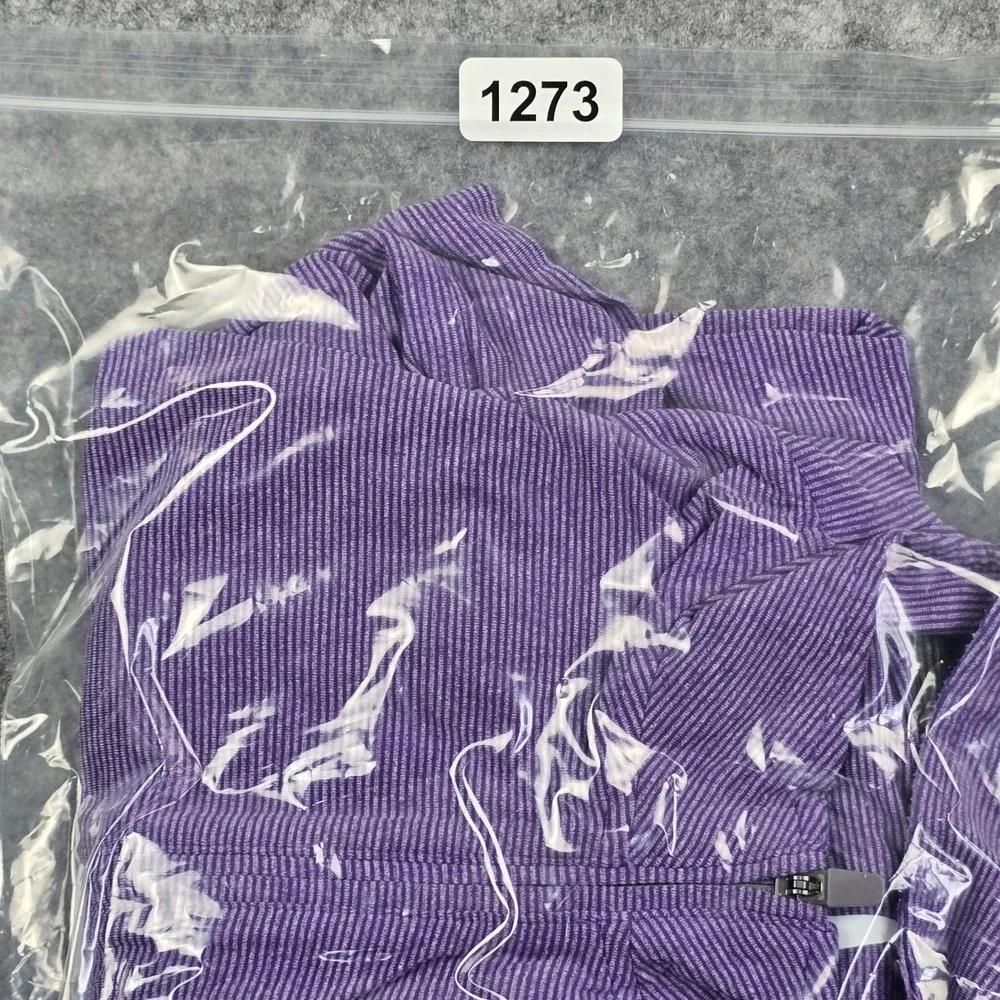 Johnnie-O Vaughn NSU Purple Striped Quarter Zip Pullover‎ Mens Large JMKO1890